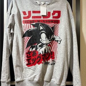 H&M Gray Sweatshirt with Red and Black Graphic